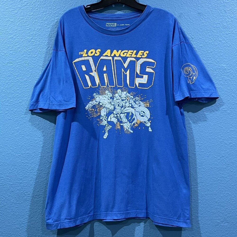 Men's Junk Food NFL Los Angeles Rams Football Marvel Superhero Thor T-Shirt XL